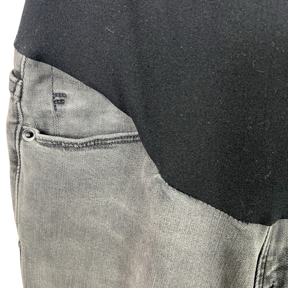 Frame Denim Burton Blvd Gray Maternity Skinny Jeans Stretch Panel Black Wash - Picture 5 of 9
